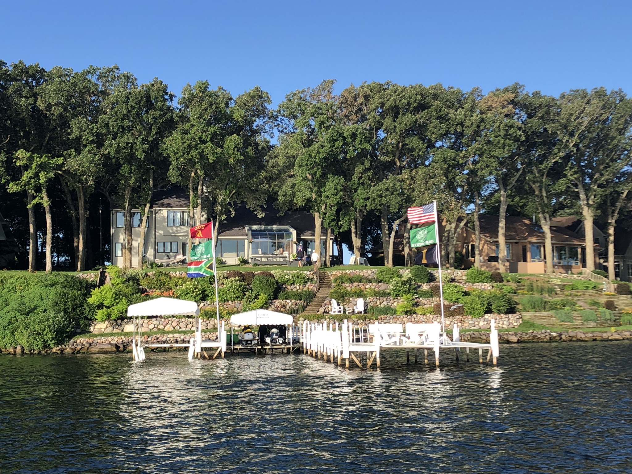 West Lake – 118 ft lakefront on Egralharve Point with boat hoist